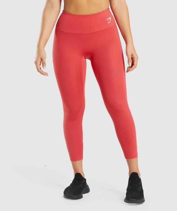 Damske Legíny Gymshark Training 7/8 Červené | UK9653072